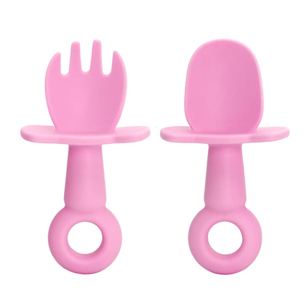 Avanchy Infant Baby Spoons Bamboo and Silicone Set, Self Feeding Food  Utensils, 4 Months Baby Led Weaning, 2 Pack, Pink - Yahoo Shopping