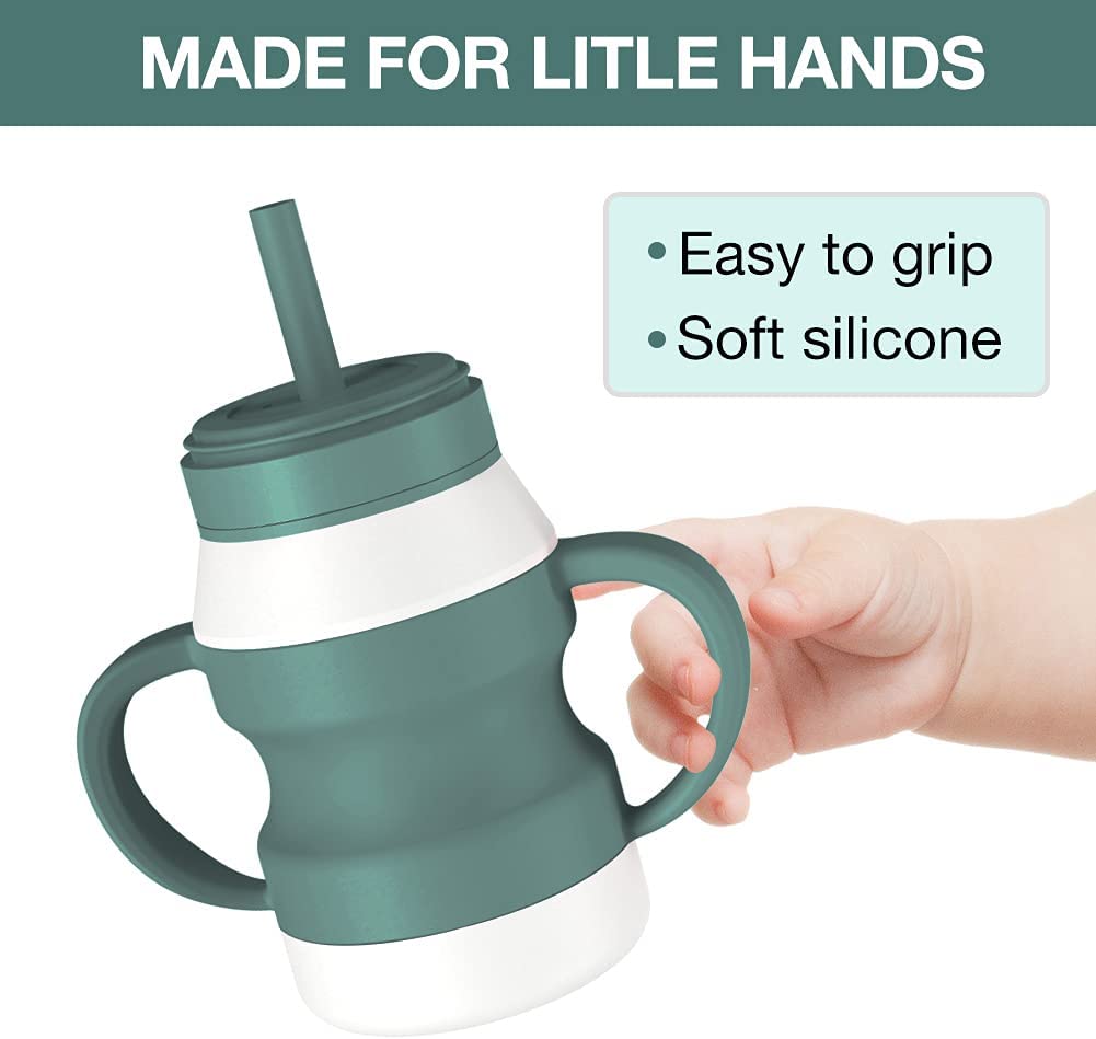 TQONEP Toddler Silicone Sippy Cup with Straw,Silicone Straw Cup for  Baby,Toddler Cup with Handle,5oz…See more TQONEP Toddler Silicone Sippy Cup  with