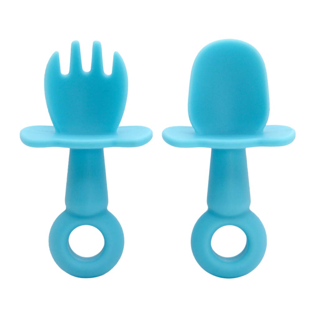 CAVEE Baby Led Weaning Utensils Infant First Stage BLW 6-12 Months Silicone  Feeding Set (BPA-Free) with Suction Plate and Sippy Snack Cup 2-in-1